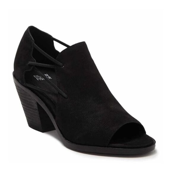 EILEEN FISHER Nikki Peep Toe Sandal Black - Picture 3 of 15